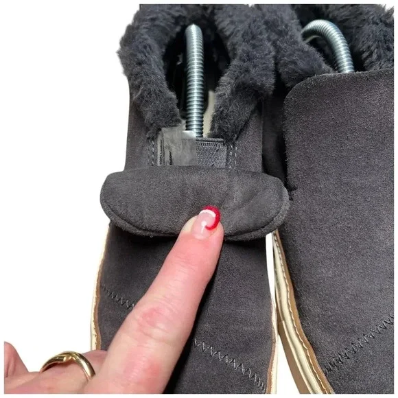 TOMS Paxton Women's 6.5 Gray Suede Ankle Boot Sneaker Faux Fur Lined Shoe - Picture 13 of 15